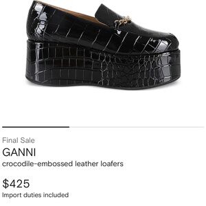GANNI Crocodile-Embossed Leather